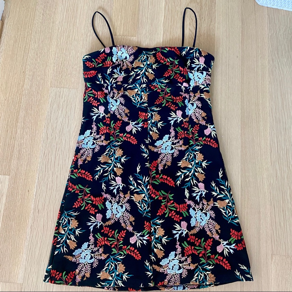 Embroidered Ponte Straight-Neck Dress - Picture 2 of 4